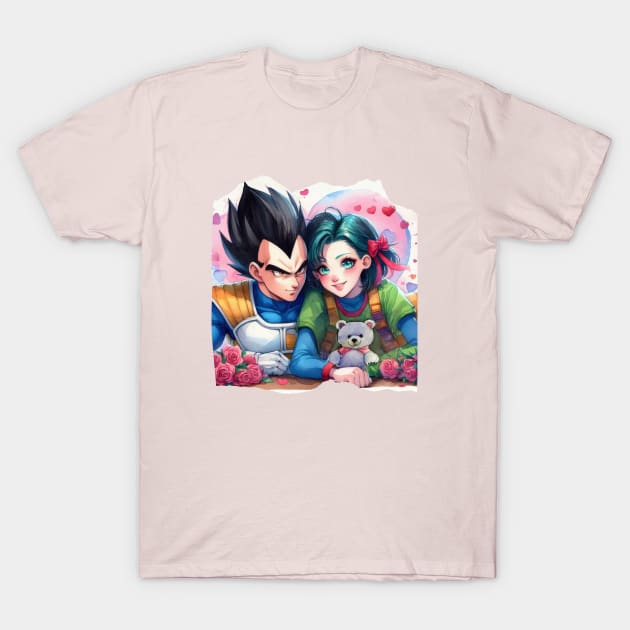 Vegeta & Bulma Valentine's Day T-Shirt by AlmostMaybeNever